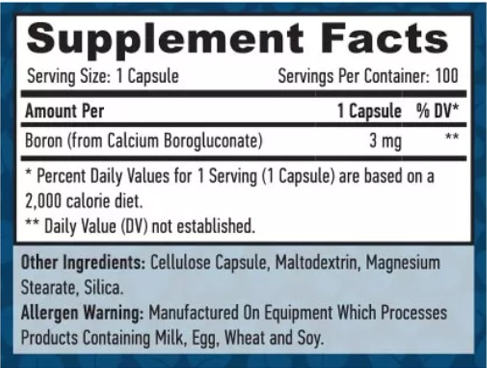 Csontstukatúra támogató 3 mg, Haya Labs Boron, 100 kapszula
