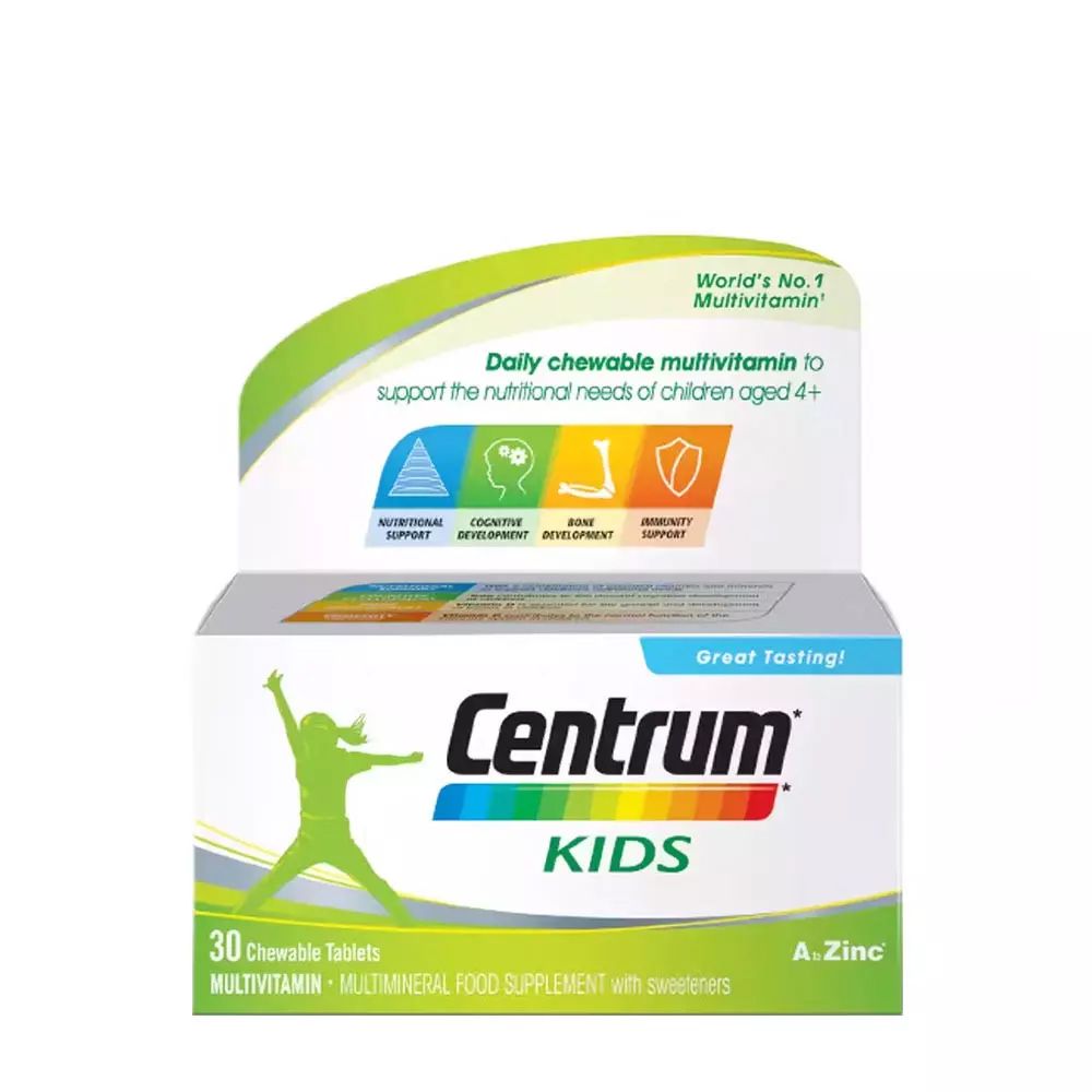 Centrum Kids - Multivitamin négy évnél idősebb gyerekek számára - 30 rágótabletta