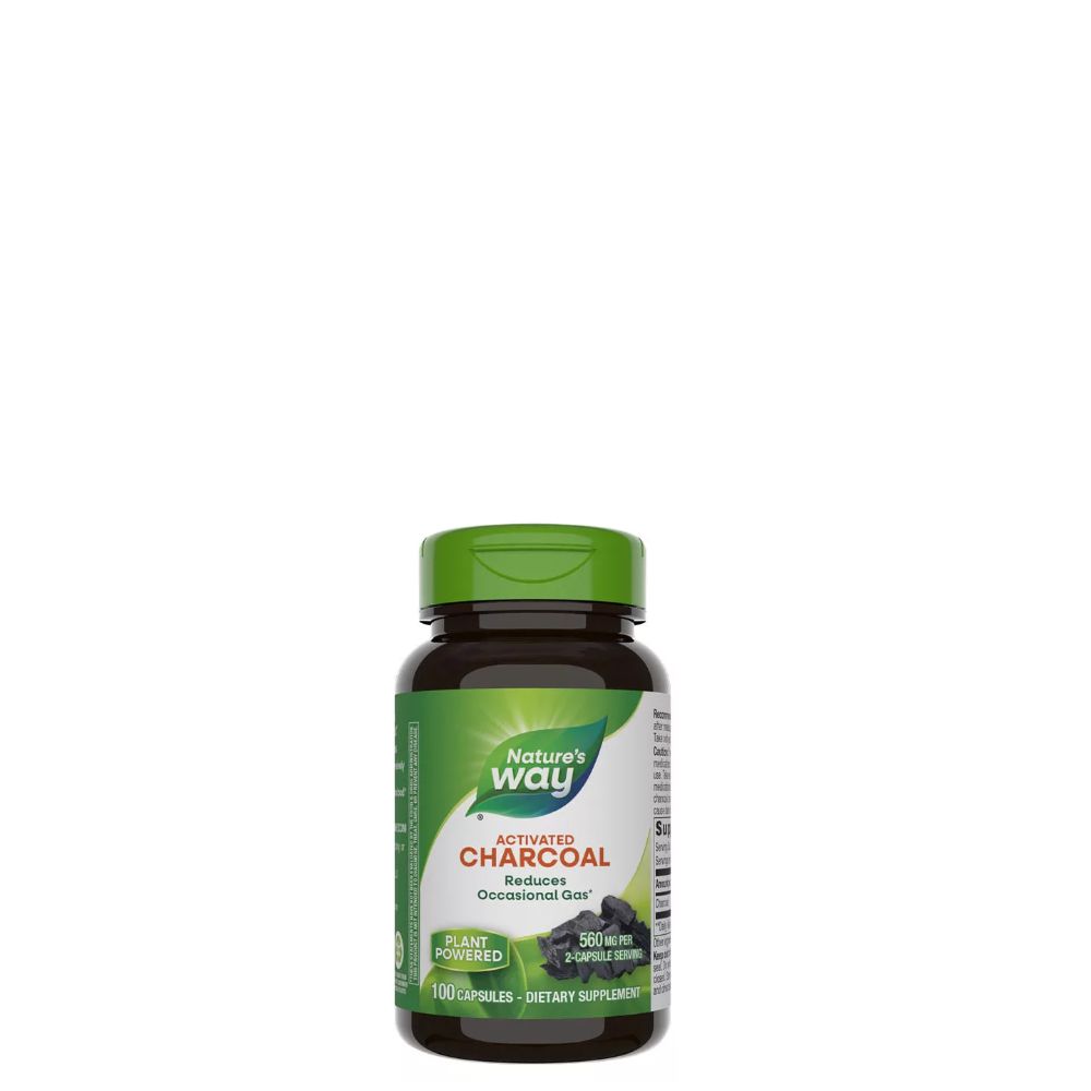 Aktív szén 560 mg, Nature's Way Aktív szén, 100 kapszula