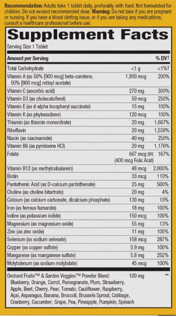 Multivitamin felnőtteknek, Nature's Way Adult Ultra Multivitamin, 2x60 tabletta