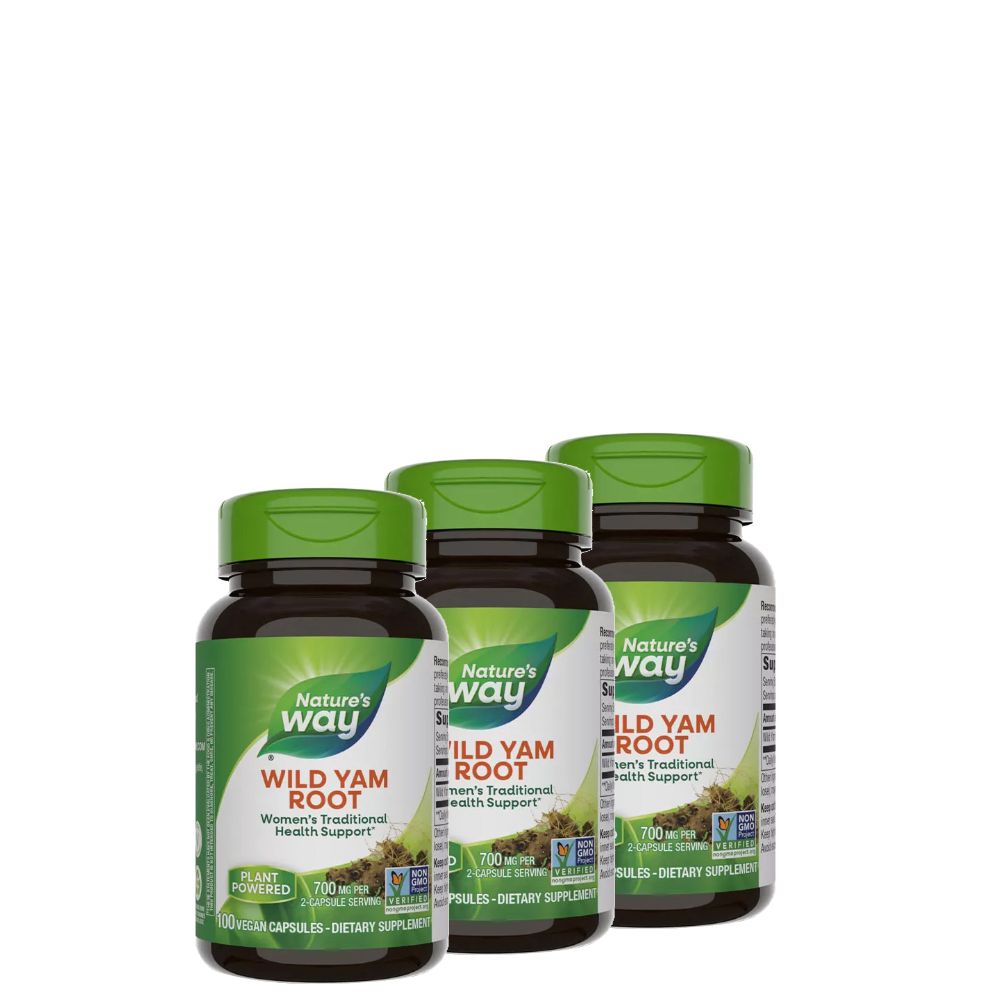 Wild Yam Root 700 mg, Natur's Way Wild Yam Root, 3x100 kapszula