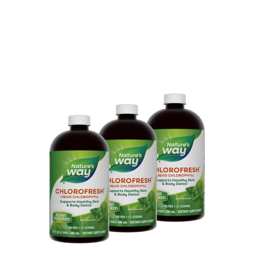 Liquid Chlorophyll, Nature's Way Liquid Chlorophyll, 3x480 ml Menta