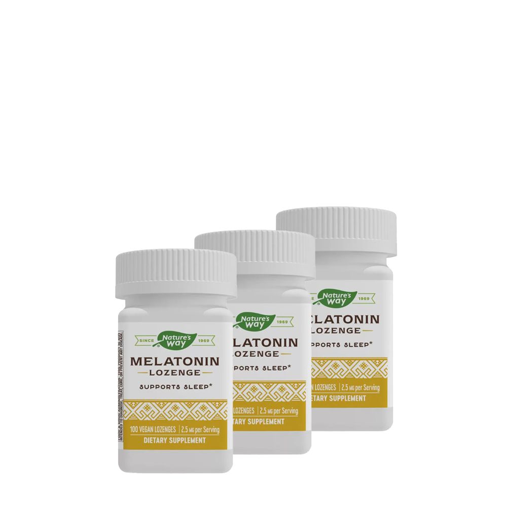 Melatonin Lozenges, Nature's Way Melatonin Lozenges 2.5 mg, 3x100 szopogató tabletta