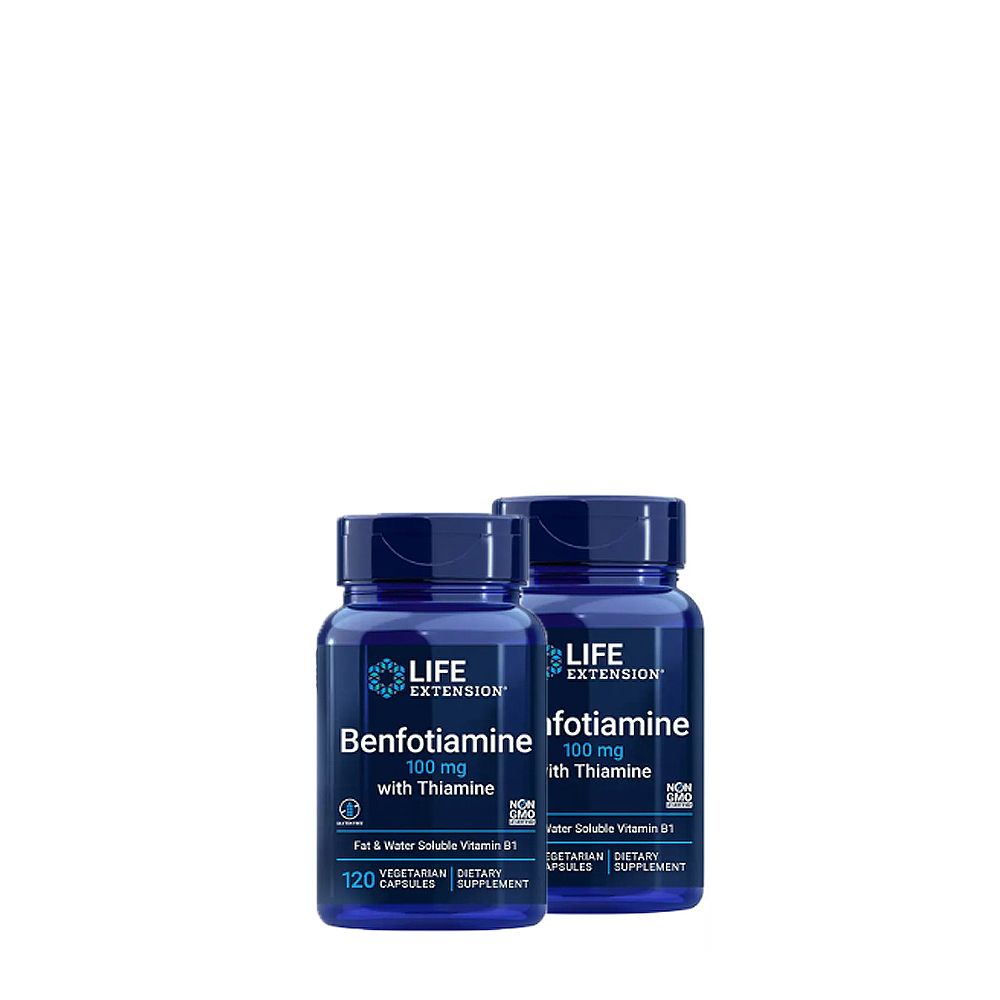 Benfotiamin Tiaminnal 100 mg,  Life Extension Benfotiamine With Thiamine , 2x120 kapszula