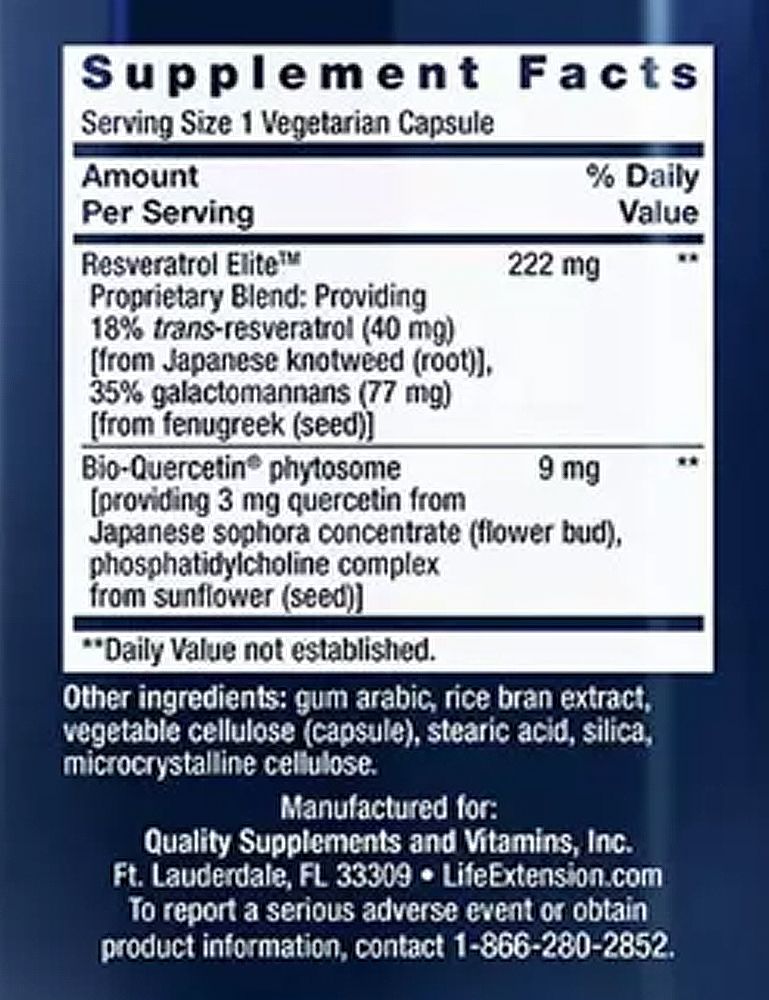 Öregedésgátló komplex rezveratrollal, Life Extension Optimized Resveratrol Elite, 60 kapszula Öregedésgátló komplex rezveratrollal, Life Extension Optimized Resveratrol Elite, 60 kapszula