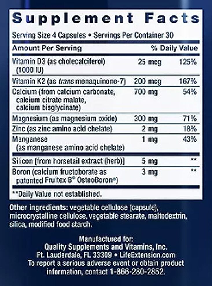 Csontregeneráló K2 Vitaminnal, Life Extension Bone Restore With K2, 2x120 kapszula Csontregeneráló K2 Vitaminnal, Life Extension Bone Restore With K2, 2x120 kapszula