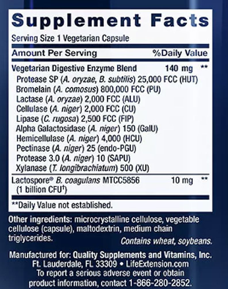 Emésztőrendszeri Enzimek és Probiotikumok, Life Extension Enhanced Super Digestive Enzymes and Probiotics, 2x60 kapszula