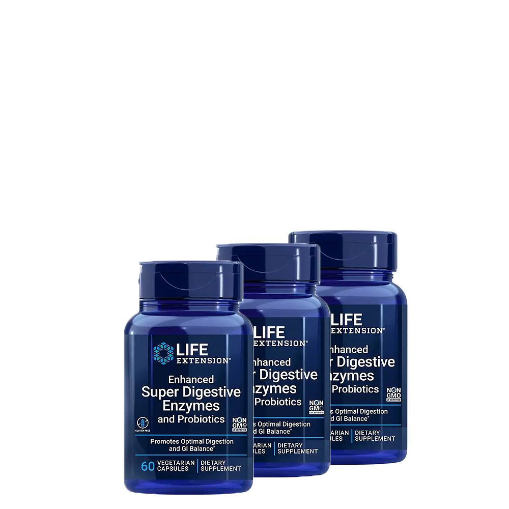 Emésztőrendszeri Enzimek és Probiotikumok, Life Extension Enhanced Super Digestive Enzymes and Probiotics, 3x60 kapszula