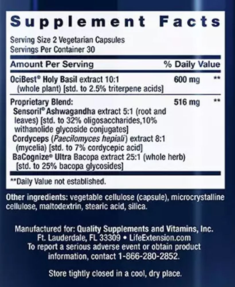 Stresszmoduláló energizáló komplex, Life Extension Adrenal Energy Formula, 2x60 kapszula Stresszmoduláló energizáló komplex, Life Extension Adrenal Energy Formula, 2x60 kapszula