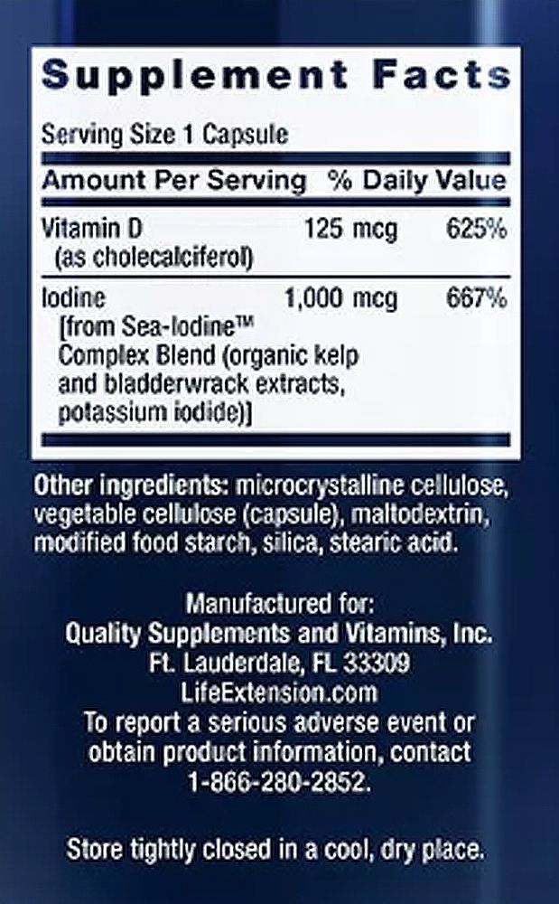 D-vitamin tengeri algával 5000 IU, Life Extension Vitamin D3 with Sea-Iodine, 3x60 kapszula D-vitamin tengeri algával 5000 IU, Life Extension Vitamin D3 with Sea-Iodine, 3x60 kapszula