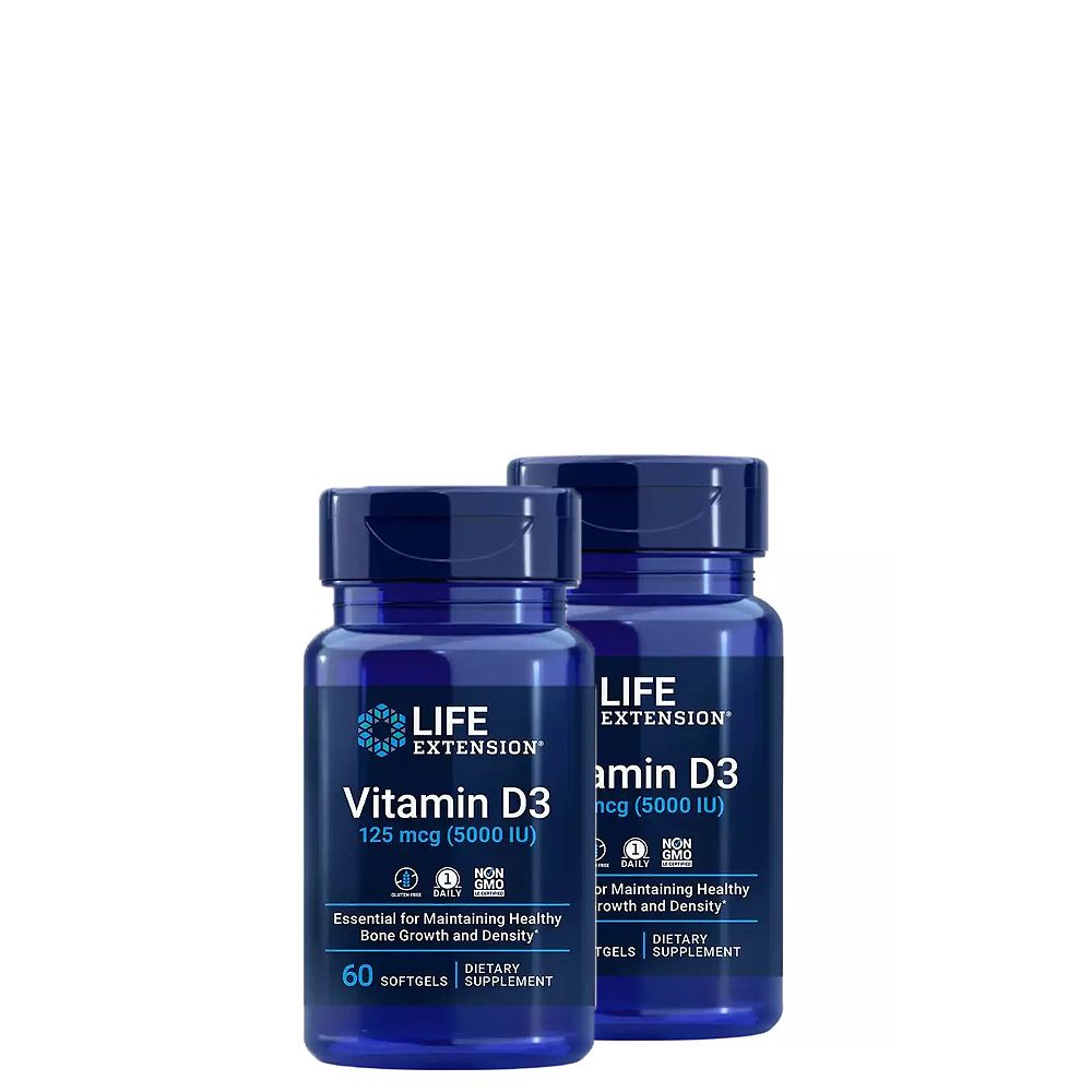 D3-Vitamin 5000 IU, Life Extension D3-vitamin, 2x60 lágykapszula D3-Vitamin 5000 IU, Life Extension D3-vitamin, 2x60 lágykapszula