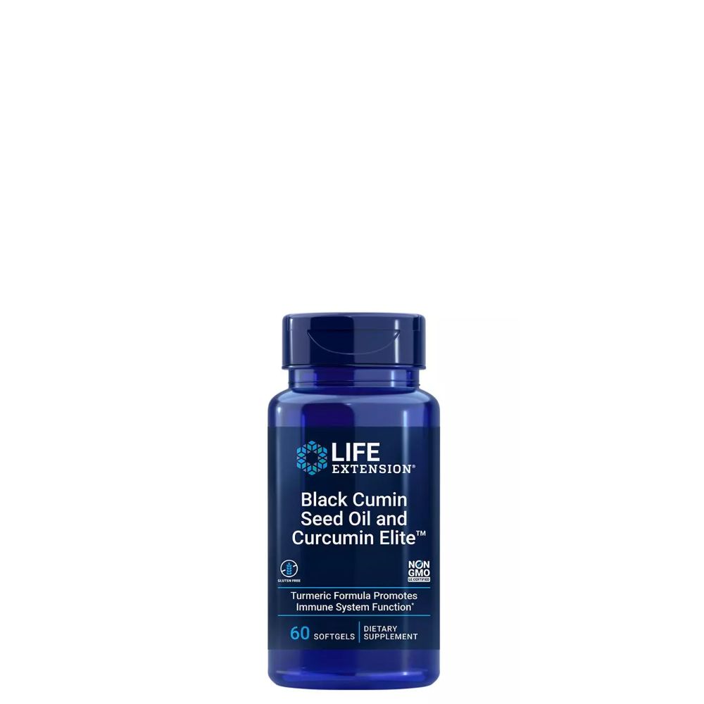 Fekete köménymagolaj és Kurkumin, Life Extension Black Cumin Seed Oil and Curcumin Elite, 60 lágykapszula Fekete köménymagolaj és Kurkumin, Life Extension Black Cumin Seed Oil and Curcumin Elite, 60 lágykapszula