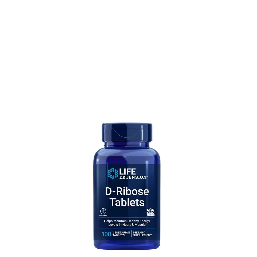 Sejt Energizáló és Szív Támogató, Life Extension D-Ribose, 100 tabletta Sejt Energizáló és Szív Támogató, Life Extension D-Ribose, 100 tabletta