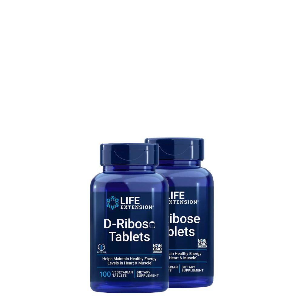 Sejt Energizáló és Szív Támogató, Life Extension D-Ribose, 2x100 tabletta Sejt Energizáló és Szív Támogató, Life Extension D-Ribose, 2x100 tabletta