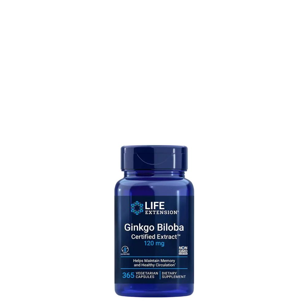 Ginkgo biloba kivonat 120 mg, Life Extension Ginkgo Biloba Certified Extract, 365 kapszula Ginkgo biloba kivonat 120 mg, Life Extension Ginkgo Biloba Certified Extract, 365 kapszula