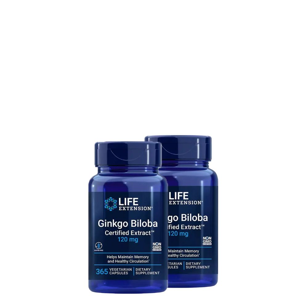Ginkgo biloba kivonat 120 mg, Life Extension Ginkgo Biloba Certified Extract, 2x365 kapszula Ginkgo biloba kivonat 120 mg, Life Extension Ginkgo Biloba Certified Extract, 2x365 kapszula