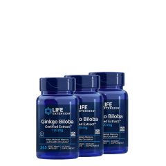 Ginkgo biloba kivonat 120 mg, Life Extension Ginkgo Biloba Certified Extract, 3x365 kapszula