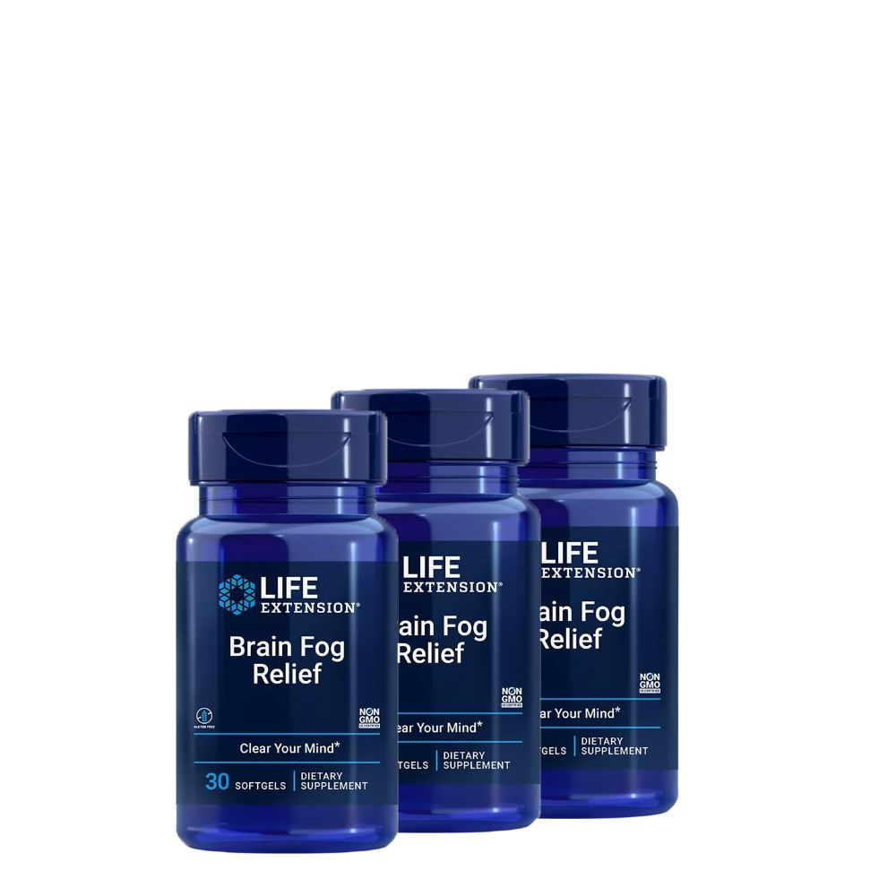 Mentális fókusz fokozó, Life Extension Brain Fog Relief, 3x30 lágykapszula