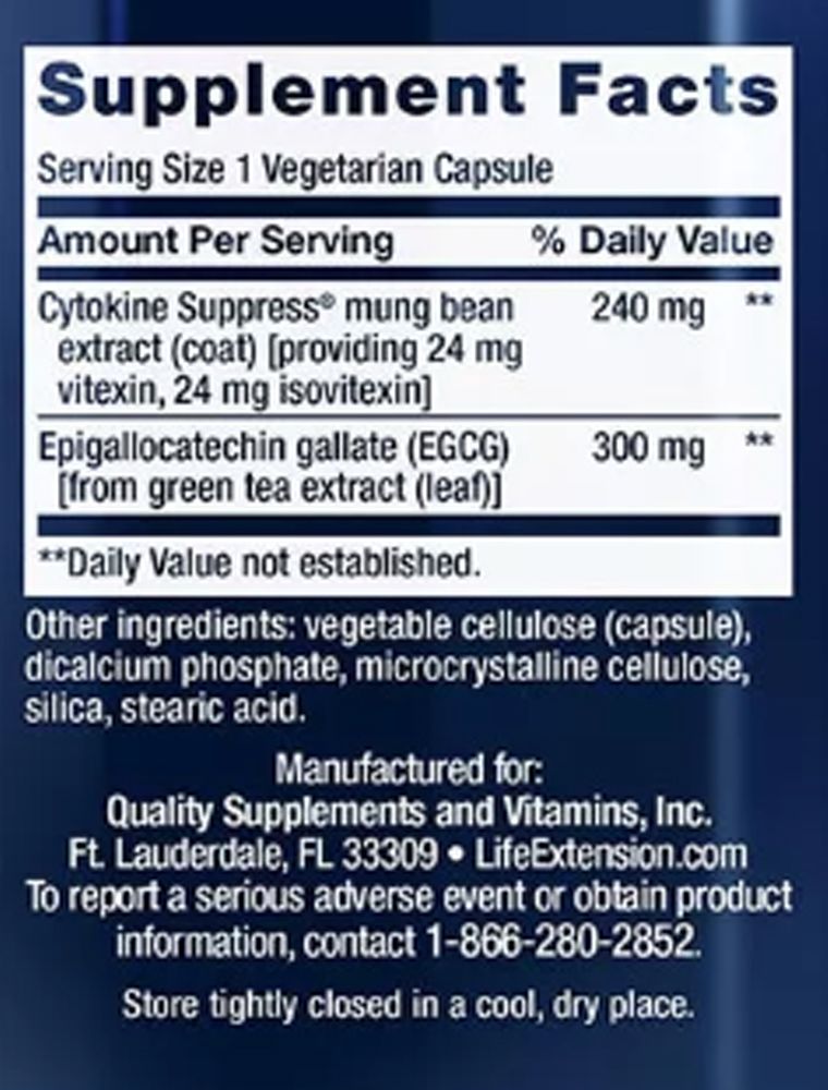 Egészséges Immunválasz, Life Extension Cytokine Suppress with EGCG, 3x30 kapszula