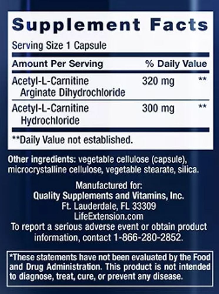 Acetil-l-karnitin Arginát, Life Extension Acetyl-L-Carnitine Arginate, 90 kapszula Acetil-l-karnitin Arginát, Life Extension Acetyl-L-Carnitine Arginate, 90 kapszula