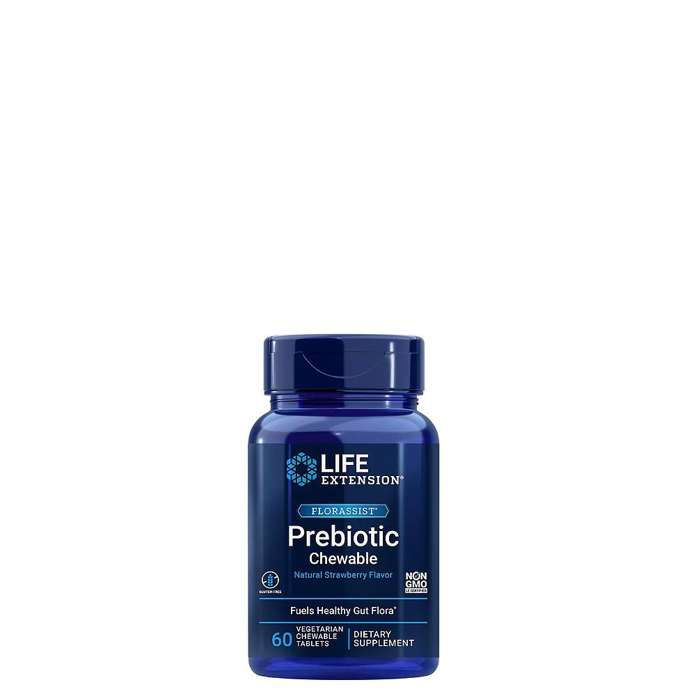 Eper ízű Probiotikum, Life Extension Florassist Prebiotic Chewable, 60 rágótabetta Eper ízű Probiotikum, Life Extension Florassist Prebiotic Chewable, 60 rágótabetta