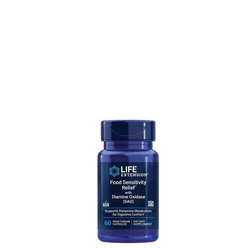 Emésztést támogató, Life Extension Food Sensitivity Relief with Diamine Oxidase (DAO), 60 kapszula Emésztést támogató, Life Extension Food Sensitivity Relief with Diamine Oxidase (DAO), 60 kapszula