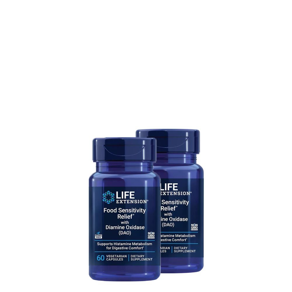Emésztést támogató, Life Extension Food Sensitivity Relief with Diamine Oxidase (DAO), 2x60 kapszula