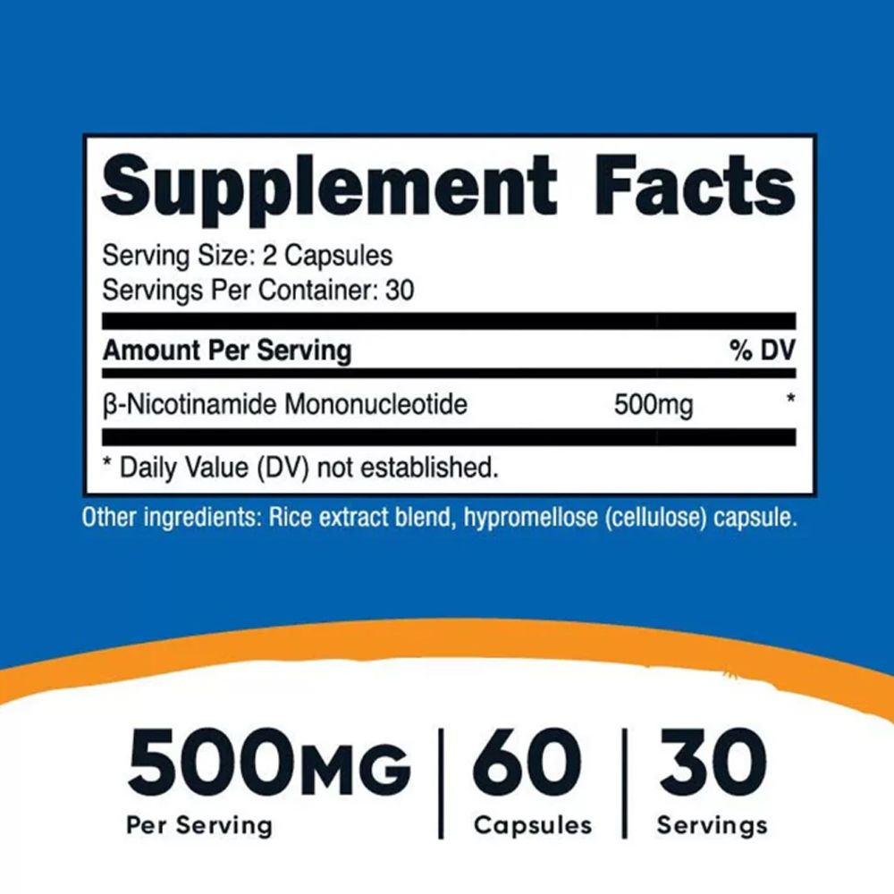 Sejtenergia Támogató NMN 500 mg, Nutricost NMN, 2x60 kapszula Sejtenergia Támogató NMN 500 mg, Nutricost NMN, 2x60 kapszula