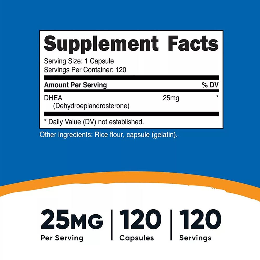 Öregedésgátló DHEA 25 mg, Nutricost DHEA, 120 kapszula Öregedésgátló DHEA 25 mg, Nutricost DHEA, 120 kapszula
