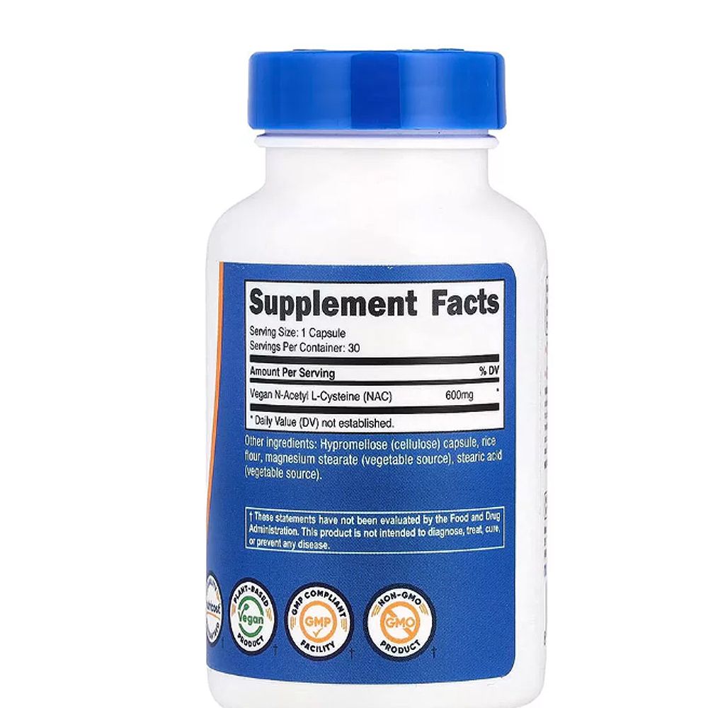 NAC 600 mg, Nutricost N-Acetyl L-Cysteine , 30 kapszula NAC 600 mg, Nutricost N-Acetyl L-Cysteine , 30 kapszula