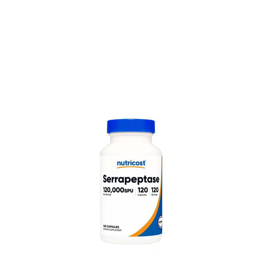 Emésztőenzim, Nutricost Serrapeptase 120,000 SPU, 120 kapszula Emésztőenzim, Nutricost Serrapeptase 120,000 SPU, 120 kapszula