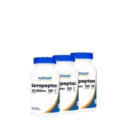 Emésztőenzim, Nutricost Serrapeptase 120,000 SPU, 3x120 kapszula