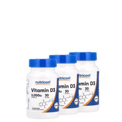 Vitamin D3 5.000 IU, Nutricost Vitamin D3 5.000 UI, 3x30 lágykapszula