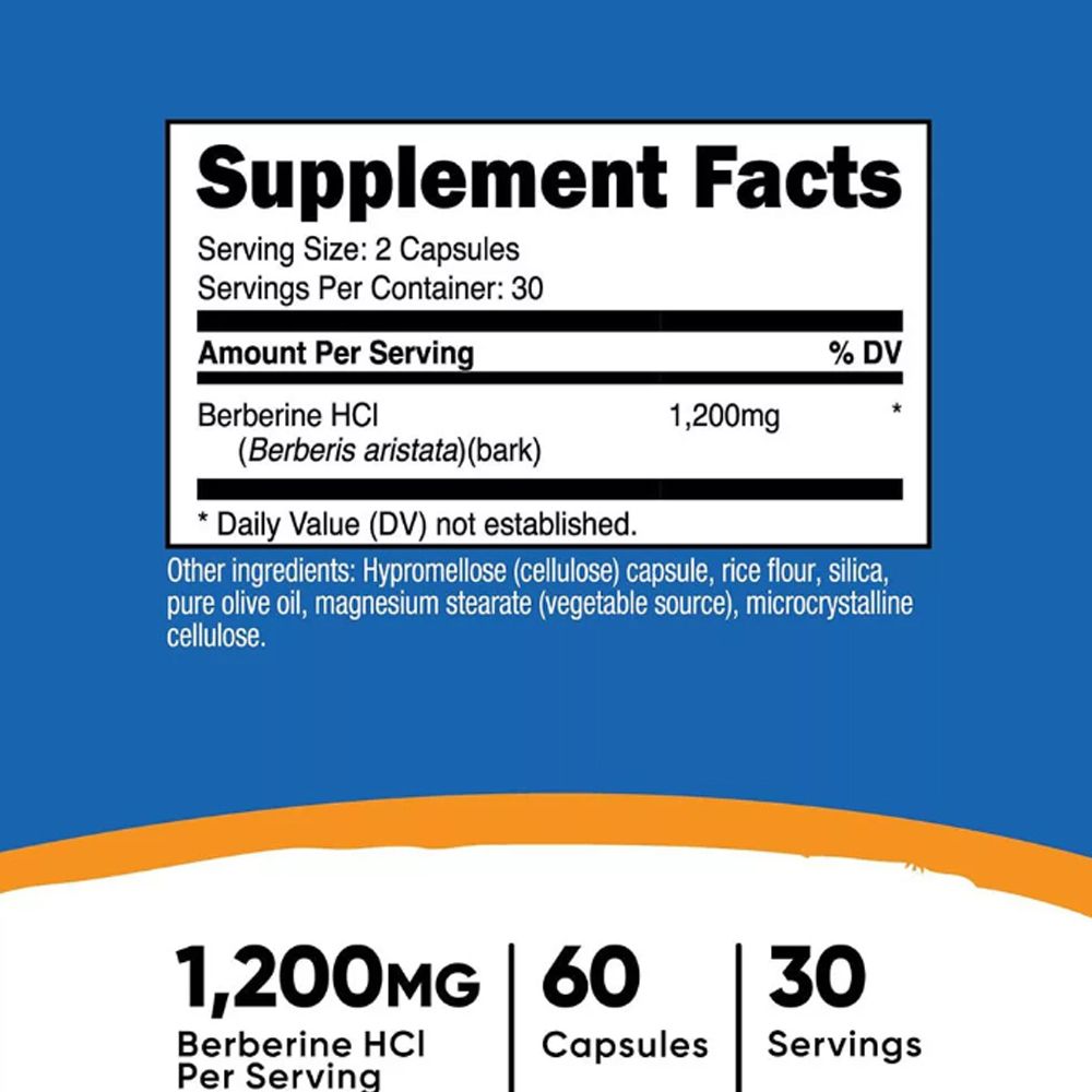 Berberine 1200 mg, Nutricost Berberine, 60 kapszula Berberine 1200 mg, Nutricost Berberine, 60 kapszula