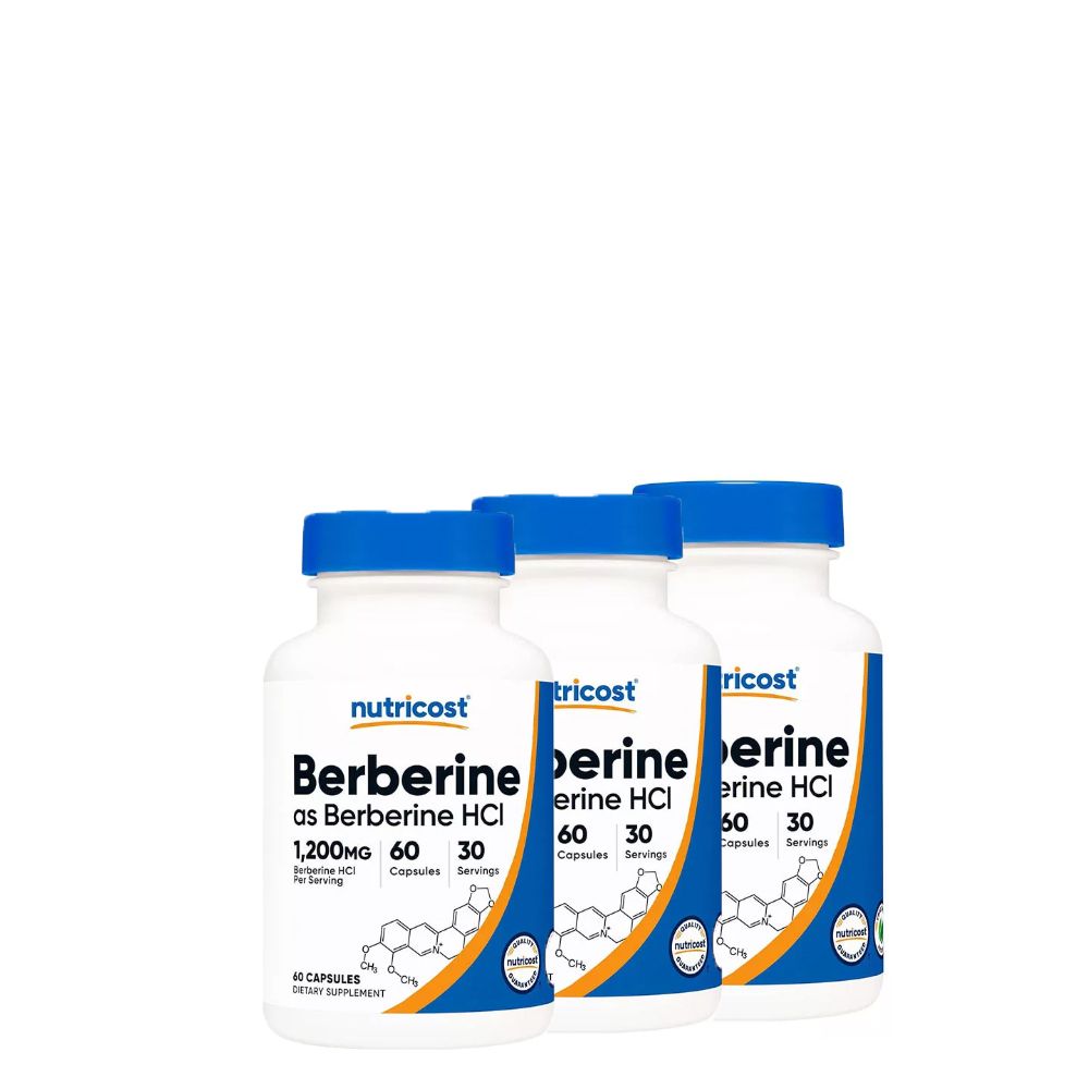 Berberine 1200 mg, Nutricost Berberine, 3x60 kapszula