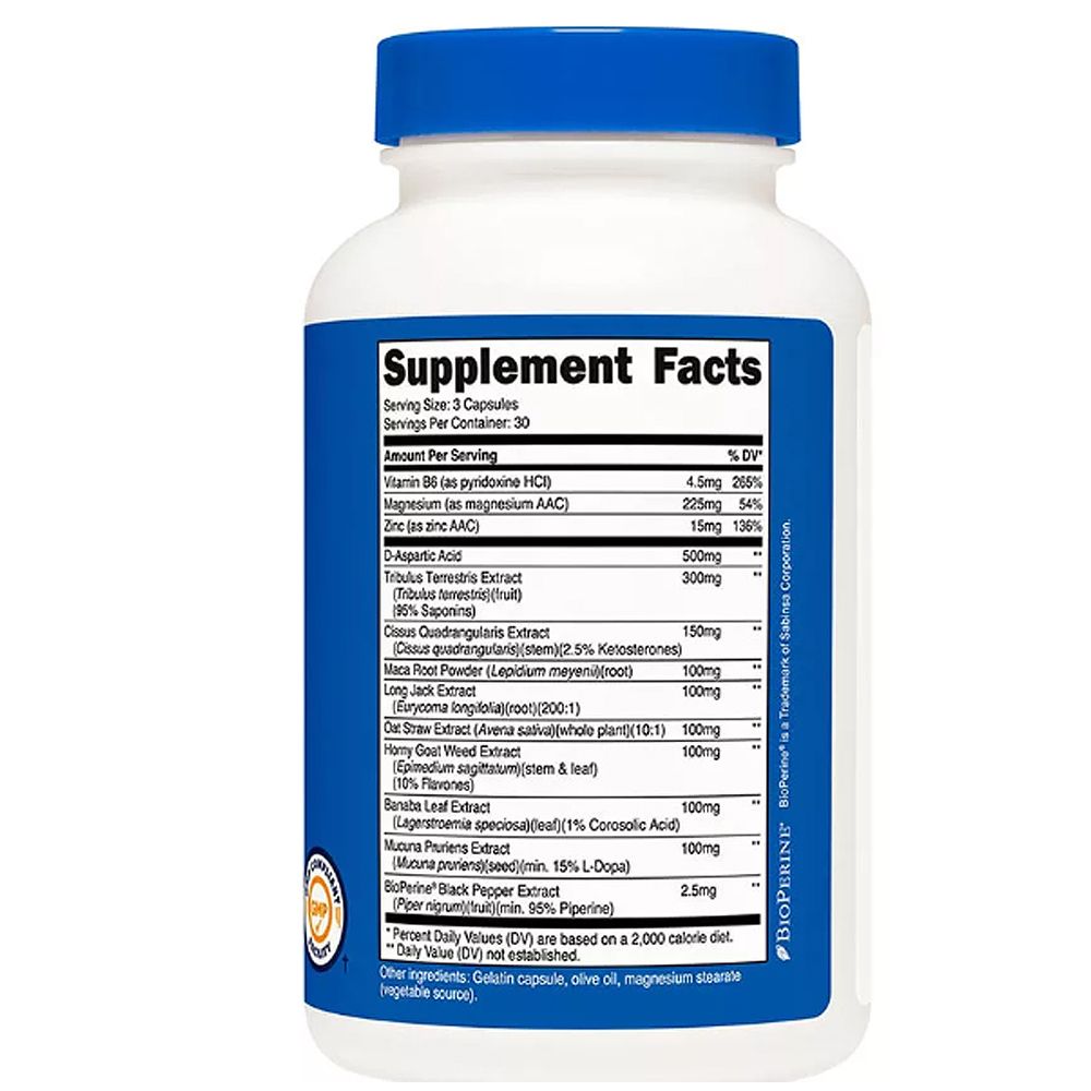 Tesztoszteron Komplex 1800 mg, Nutricost Testosterone Complex, 90 kapszula Tesztoszteron Komplex 1800 mg, Nutricost Testosterone Complex, 90 kapszula