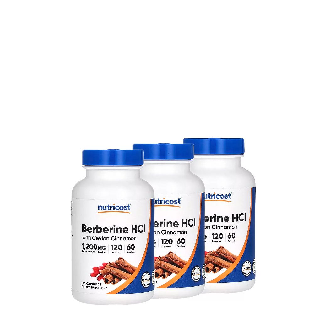 Berberin Ceylone Fahéjjal 1200 mg, Nutricost Berberine HCI With Ceylon Cinnamon, 3x120 kapszula Berberin Ceylone Fahéjjal 1200 mg, Nutricost Berberine HCI With Ceylon Cinnamon, 3x120 kapszula