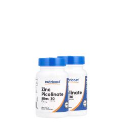 Cink Pikolinát 50 mg, Nutricost Zinc Picolinate, 2x30 kapszula