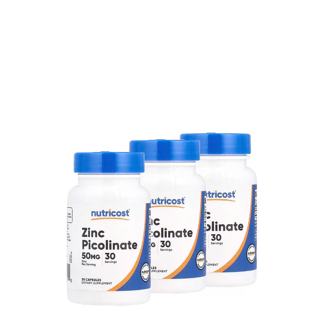 Cink Pikolinát 50 mg, Nutricost Zinc Picolinate, 3x30 kapszula Cink Pikolinát 50 mg, Nutricost Zinc Picolinate, 3x30 kapszula