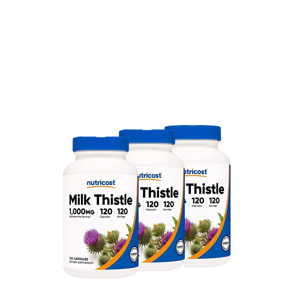 Máriatövis 1000 mg, Nutricost Milk Thistle, 3x120 kapszula Máriatövis 1000 mg, Nutricost Milk Thistle, 3x120 kapszula