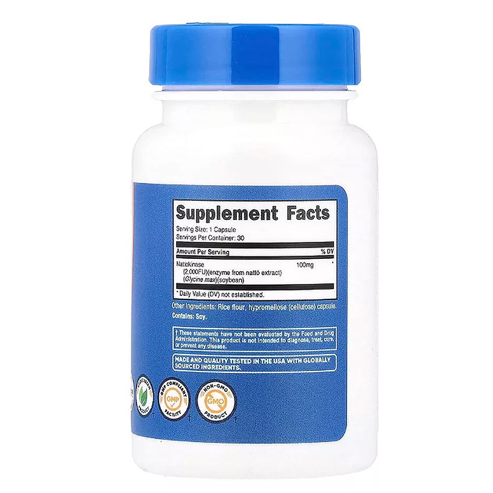 Nattokináz 2.000 FU, Nutricost Nattokinase, 3x30 kapszula Nattokináz 2.000 FU, Nutricost Nattokinase, 3x30 kapszula