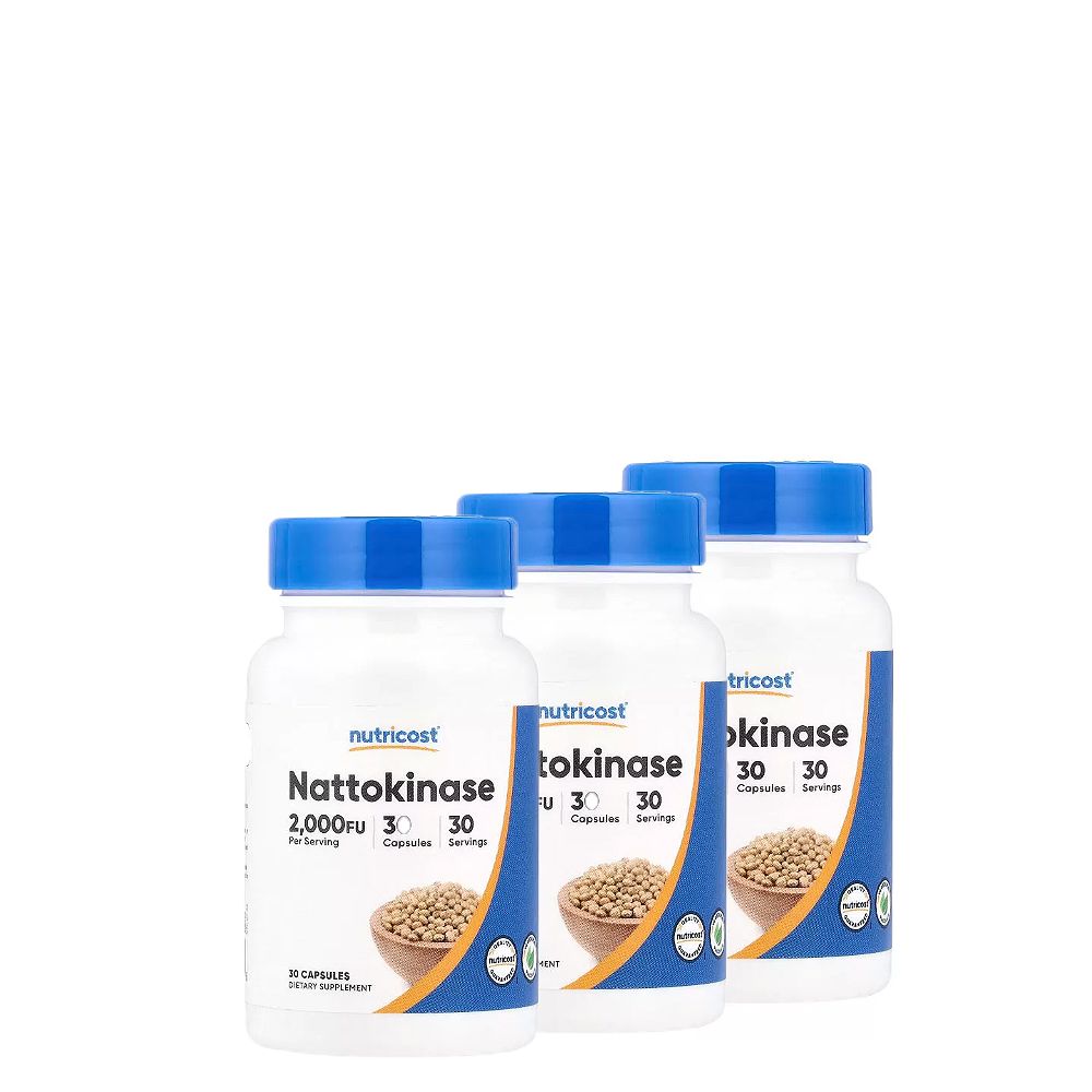 Nattokináz 2.000 FU, Nutricost Nattokinase, 3x30 kapszula Nattokináz 2.000 FU, Nutricost Nattokinase, 3x30 kapszula