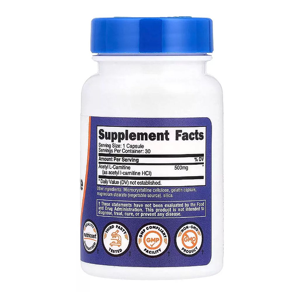 Acetil-l-karnitin 500 mg, Nutricost Acetyl L-Carnitine, 2x30 kapszula Acetil-l-karnitin 500 mg, Nutricost Acetyl L-Carnitine, 2x30 kapszula