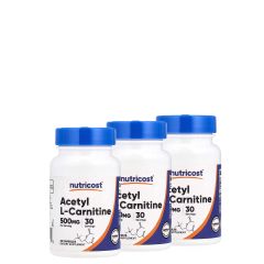 Acetil-l-karnitin 500 mg, Nutricost Acetyl L-Carnitine, 3x30 kapszula