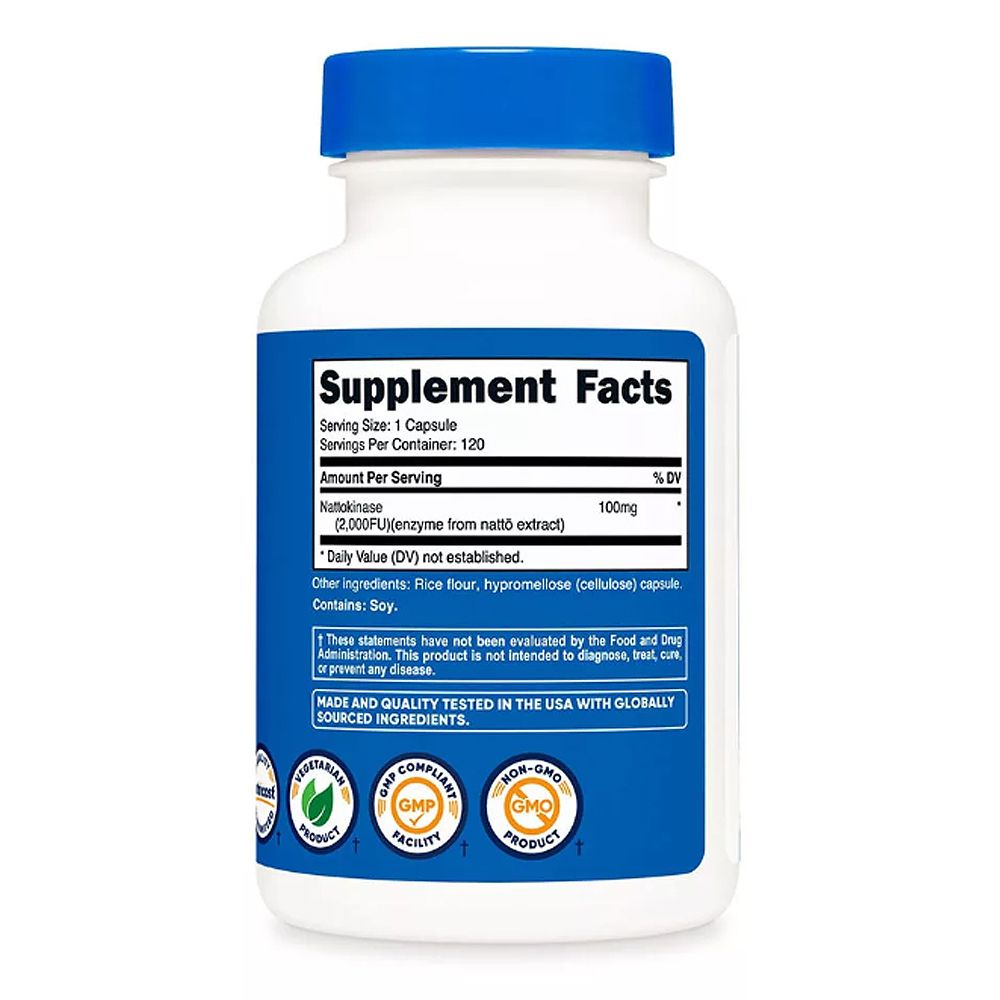 Nattokináz 2.000 FU, Nutricost Nattokinase, 2x120 kapszula Nattokináz 2.000 FU, Nutricost Nattokinase, 2x120 kapszula