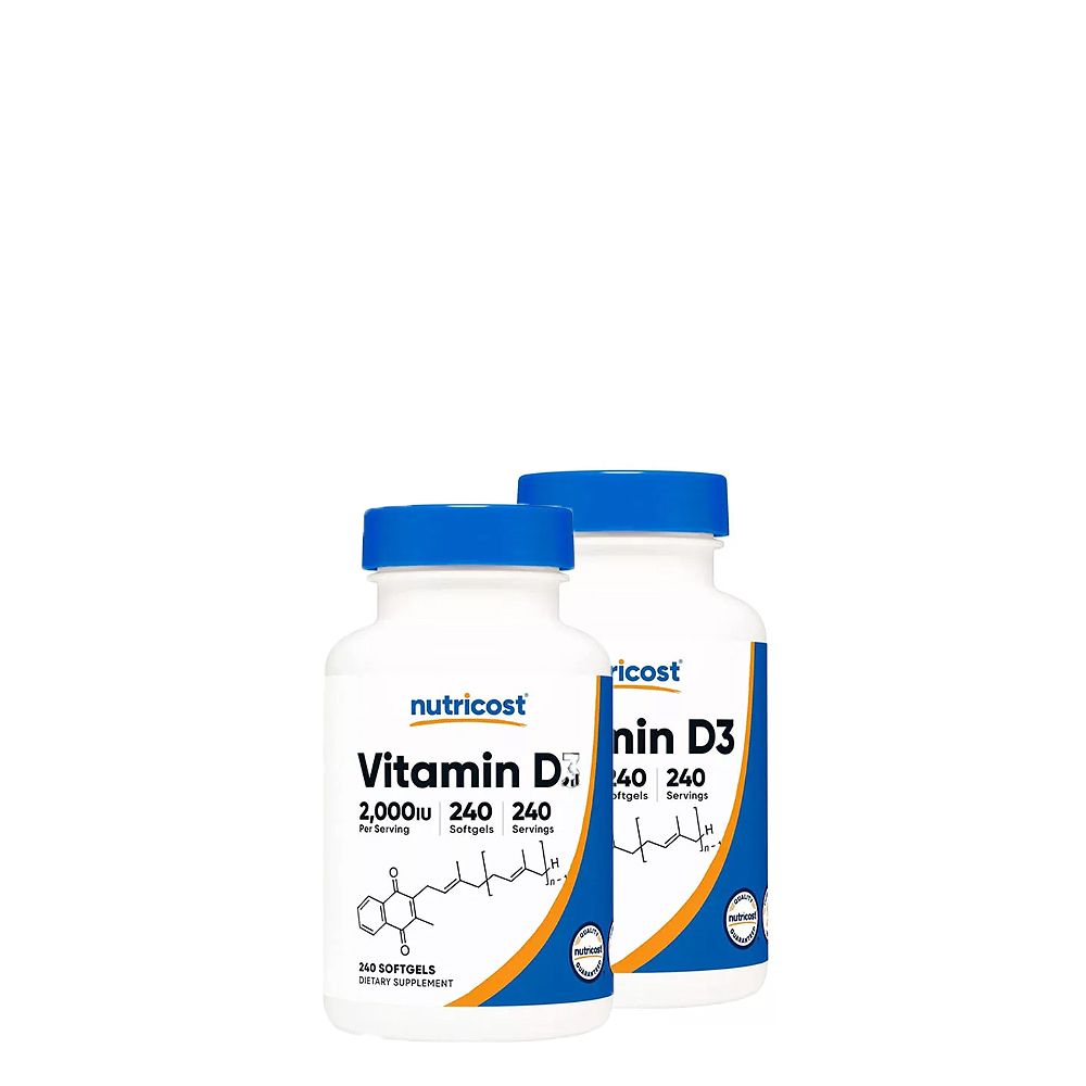 Vitamin D-3 2000 IU, Nutricost Vitamin D3, 2x240 lágykapszula
