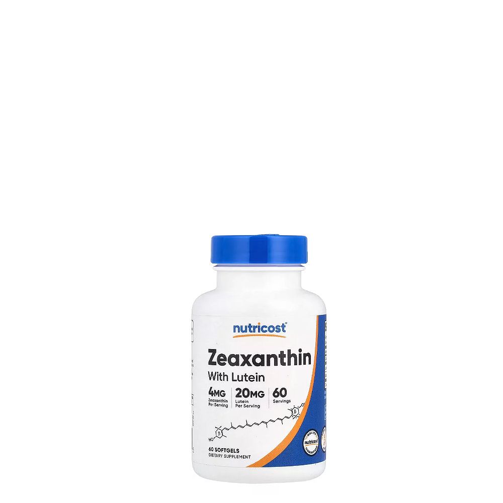 Zeaxantin Luteinnel, Nutricost Zeaxanthin with Lutein, 60 lágykapszula