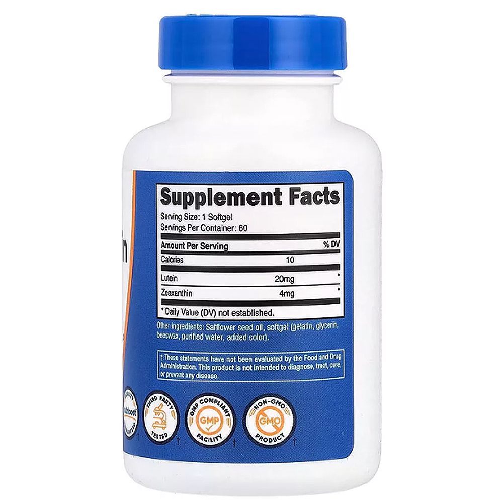 Zeaxantin Luteinnel, Nutricost Zeaxanthin with Lutein, 2x60 lágykapszula