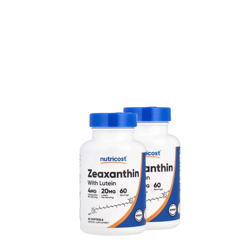 Zeaxantin Luteinnel, Nutricost Zeaxanthin with Lutein, 2x60 lágykapszula
