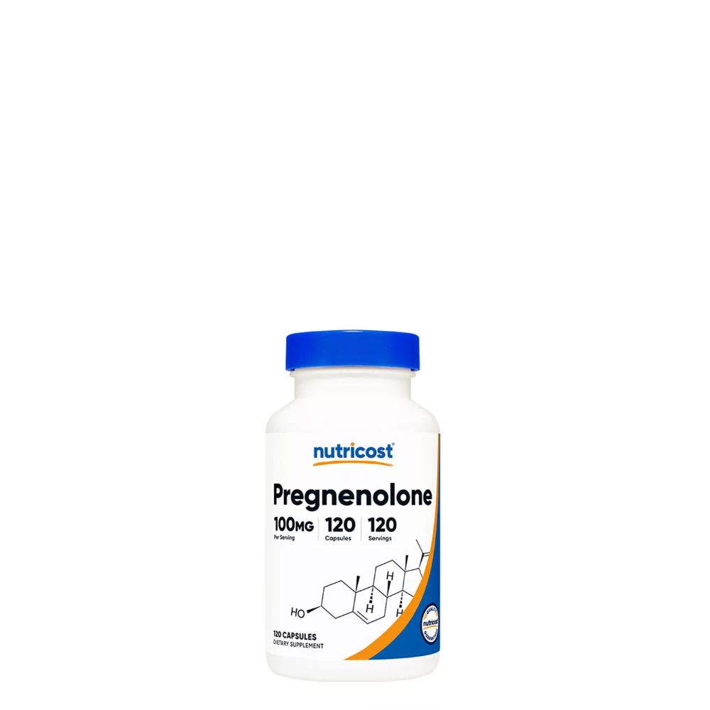 Agyserkentő Pregnenolone 100 mg, Nutricost Pregnenolone, 120 kapszula